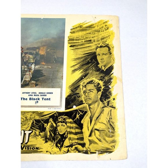 Set of 4 The Black Tent 1956 Lobby Card Movie Poster UK Rank Anthony Steel WWII - Picture 12 of 12
